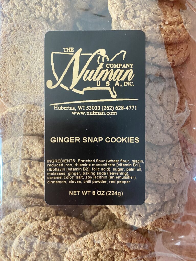 Ginger Snap Cookies (8 oz) - The Nutman Company USA, Inc.